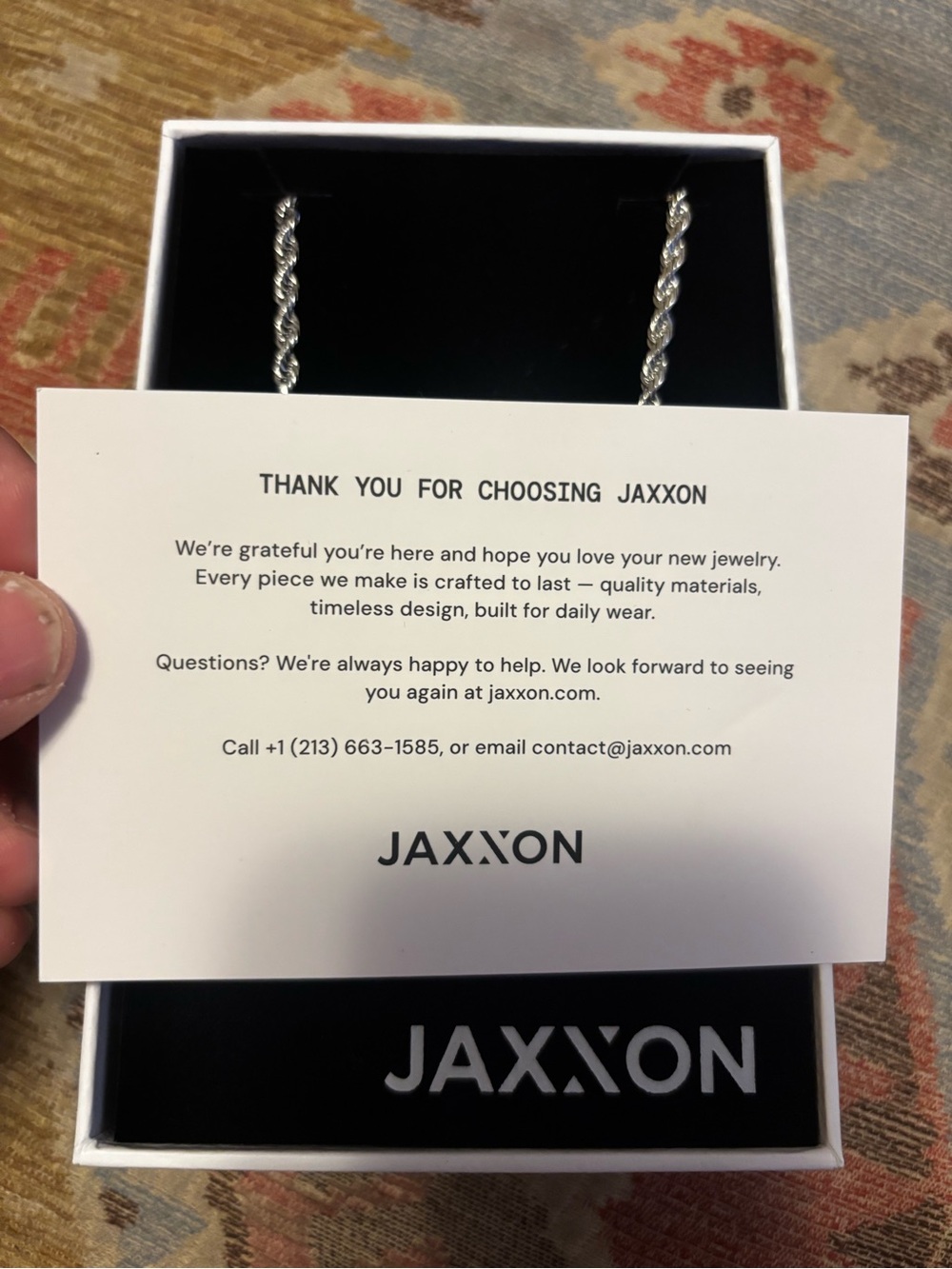 JAXXON Men's Silver Rope Chain Necklace - Picture 2 of 8